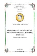 Nghiên cứu khả năng hấp phụ ion cu2+ và cd2+ trên vật liệu hấp phụ từ lõi ngô.