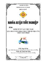 Kinh tế tư sản việt nam qua hai cuộc khai thác thuộc địa của thực dân pháp.