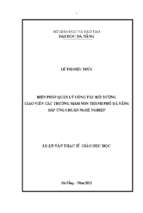 Các biện pháp quản lý công tác bồi dưỡng giáo viên các trường mầm non thành phố đà nẵng đáp ứng cnn.