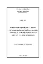 Nghiên cứu hiện trạng và trồng thử nghiệm cây mật nhân (eurycoma longifolia jack) tại một số huyện miền núi của tỉnh quảng nam....
