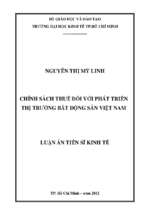 Chính sách thuế đối với phát triển thị trường bất động sản việt nam.