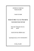 Hàm số thực và các ứng dụng vào giải toán sơ cấp.