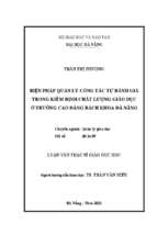 Biện pháp quản lý công tác tự đánh giá trong kiểm định chất lượng giáo dục ở trường cao đẳng bách khoa đà nẵng.