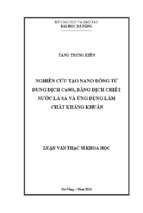 Nghiên cứu tạo nano đồng từ dung dịch cuso4 bằng dịch chiết nước lá sả và ứng dụng làm chất kháng khuẩn..