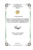 Khảo sát các bài thí nghiệm hóa học lớp 11 hiện đang sử dụng tại các trường thpt trên địa bàn thành phố đà nẵng và so sánh với phòng thí nghiệm phương pháp dạy học tại khoa hóa học   trường đhsp đà nẵng