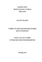 Nghiên cứu khả năng hấp phụ ion pb (ii) bằng nitrohumic.