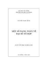 Một số dạng toán về đại số tổ hợp.