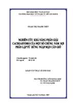 Nghiên cứu khả năng phân giải cacbuhydro của một số chủng nấm sợi phân lập tại rừng ngập mặn cần giờ