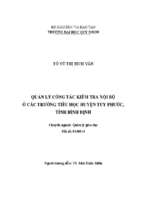 Quản lý công tác kiểm tra nội bộ ở các trường tiểu học huyện tuy phước, tỉnh bình định