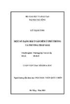 Một số dạng bài toán đếm ở phổ thông và phương pháp giải.