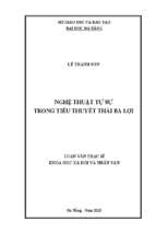 Nghệ thuật tự sự trong tiểu thuyết thái bá lợi..
