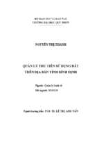 Quản lý thu tiền sử dụng đất trên địa bàn tỉnh bình định