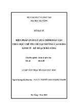 Biện pháp quản lý quá trình đào tạo theo học chế tín chỉ tại trường cao đẳng kinh tế   kế hoạch đà nẵng làm đề tài .