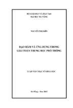 Đạo hàm và ứng dụng trong giải toán trung học phổ thông..