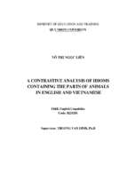 A contrastive analysis of idioms containing the parts of animals in english and vietnamese