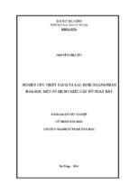 Nghiên cứu chiết tách và xác định thành phần hóa học một số dịch chiết cây nở ngày đất.