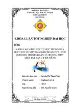 Nâng cao năng lực tự học trong dạy học lịch sử việt nam giai đoạn 1919 – 1930 (chương trình chuẩn) ở trường thpt trên địa bàn tp. đà nẵng..