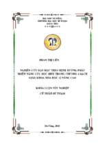 Nghiên cứu dạy học theo định hướng phát triển năng lực học sinh trong chương 6 sách giáo khoa hóa học 12 nâng cao.