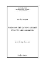 Nghiên cứu điều chế nano berberin từ nguyên liệu berberin 50%.