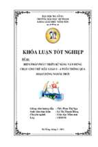 Biện pháp phát triển kĩ năng vận động chạy cho trẻ mẫu giáo 3 4 tuổi thông qua hoạt động ngoài trời.