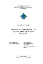 Đánh giá mức độ hài lòng của du khách đối với du lịch phú quốc