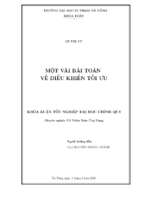 Một vài bài toán về điều khiển tối ưu.