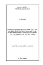 Quản lý hoạt động dạy học môn khoa học tự nhiên ở các trường trung học cơ sở huyện trần văn thời tỉnh cà mau đáp ứng yêu cầu đổi mới giáo dục phổ thông_1