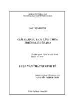 Giải pháp du lịch tỉnh thừa thiên huế đến năm 2015