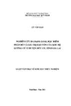 Nghiên cứu đa dạng loài, đặc điểm phân bố và giá trị bảo tồn của khu hệ lưỡng cư ở huyện đức cơ, tỉnh gia lai