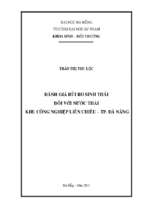 Đánh giá rủi ro sinh thái đối với nước thải khu công nghiệp liên chiểu   thành phố đà nẵng