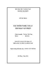 Đặc điểm nghệ thuật thơ mai văn phấn.