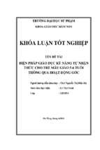 Biện pháp giáo dục kỹ năng tự nhận thức cho trẻ mẫu giáo 5 – 6 tuổi thông qua hoạt động góc.