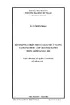 Biện pháp phát triển đội ngũ giảng viên ở trường cao đẳng cơ khí – luyện kim thái nguyên trong giai đoạn 2011   2020