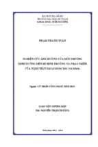 Nghiên cứu ảnh hưởng của môi trường dinh dưỡng đến sự sinh trưởng và phát triển của nấm chân dài (clitocybe maxima)