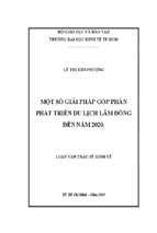Một số giải pháp góp phần phát triển du lịch lâm đồng đến năm 2020