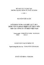 Giải pháp nâng cao hiệu quả huy động vốn và hoàn thiện cấu trúc vốn cho các công ty cổ phần việt nam
