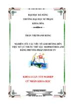 Nghiên cứu các yếu tố ảnh hưởng đến việc xử lý thuốc trừ sâu isoprothiolane bằng phương pháp fenton uv.