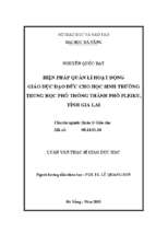 Biện pháp quản lý hoạt động giáo dục đạo đức cho học sinh trường trung học phổ thông thành phố pleiku, tỉnh gia lai..