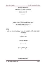 Một số phương pháp vật lý nghiên cứu cấu trúc phân tử...