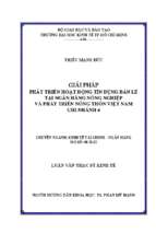 Giải pháp phát triển hoạt động tín dụng bán lẻ tại ngân hàng nông nghiệp và phát triển nông thôn việt nam chi nhánh 6