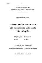 Giải pháp đẩy mạnh thu hút đầu tư trực tiếp nước ngoài vào phú quốc