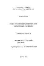 Nghiên cứu phát triển kinh tế nông thôn gần với du lịch với huyện lăk