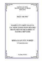 Nghiên cứu chiết tách xác định thành phần hóa học trong một số dịch chiết từ đài hoa bụp giấm.