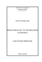 Định lý rolle, quy tắc dấu descartes và ứng dụng..