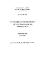 Xây dựng đội ngũ cán bộ chủ chốt cấp cơ sở ở huyện ninh hải, tỉnh ninh thuận