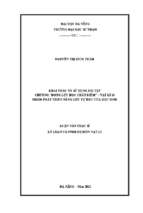 Khai thác và sử dụng bài tập chương “động lực học chất điểm” – vật lí 10 nhằm phát triển năng lực tự học của học sinh