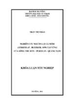 Nghiên cứu nguồn lợi cá móm (gerreidae   bleeker, 1859) tại vùng cửa sông thu bồn   tp. hội an   quảng nam.