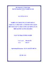 Nghiên cứu ảnh hưởng của phân bón lá yogen no2 và phân hữu cơ hứu cơ sinh học sông gianh đến năng suất và chất lượng gạo giống lúa p6 trên đất phù sa sông thái bình