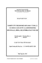 Nghiên cứu thành phần hóa học của  cành  và lá cây bằng lăng nước (lagerstroemia speciosa) trồng ở hà nội