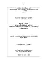 Hoàn thiện quy chế chi tiêu nội bộ ở trường trung học kinh tế kỹ thuật kiên giang